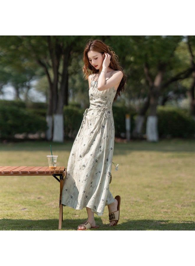TonLion 2025 Summer Women's Two-piece Dress Floral Print Elegant Lady Style Slimming Youthful Fashion Maxi Dress - Image 5