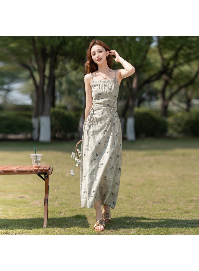 TonLion 2025 Summer Women's Two-piece Dress Floral Print Elegant Lady Style Slimming Youthful Fashion Maxi Dress - Image 4