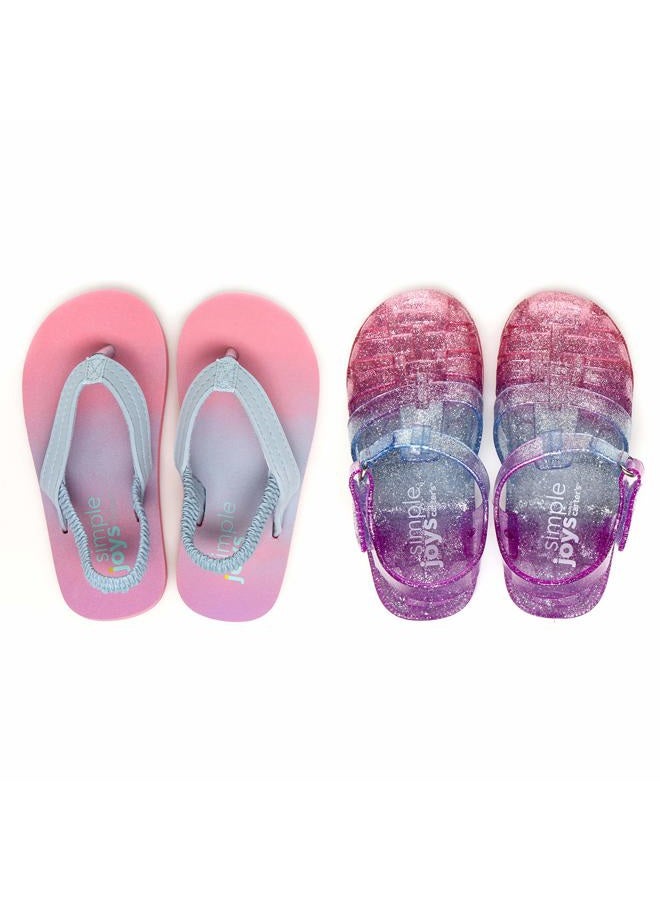 Simple Joys by Carter's Girls Kimmie Nora Jelly Set Sandal, Pink/Purple Shine, 5 Toddler - Image 1