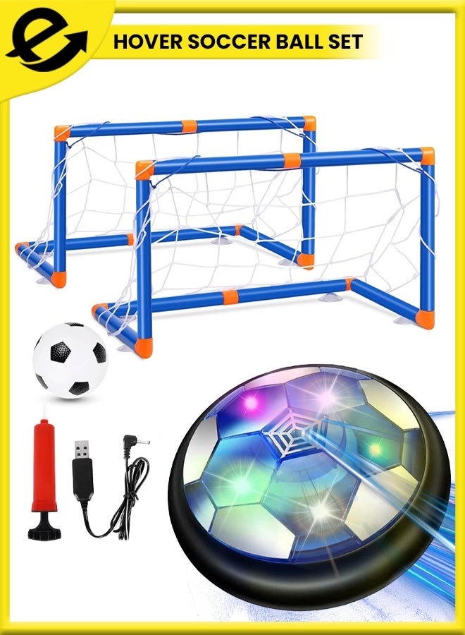 Eoptify مجموعة كرة القدم الهوائية مع الهدف، ضوء LED، كرة عائمة قابلة لإعادة الشحن عبر USB مع واقي من الفوم للألعاب الداخلية والخارجية، هدية مثالية للأطفال - Image 1