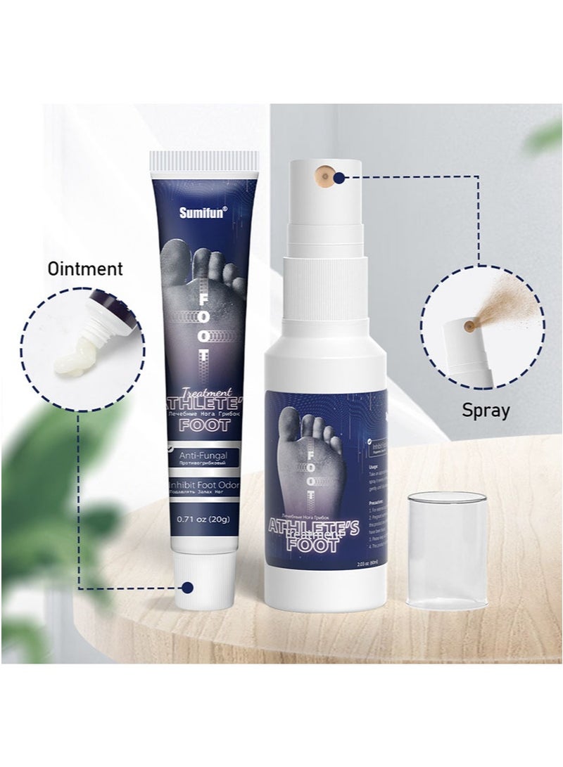سوميفون مجموعة العناية بالقدم الرياضي، علاج رائحة القدم، والتعرق، والتقشير، والحكة في باطن القدمين، لتعزيز صحة القدم (20 جم + 60 مل) - Image 4