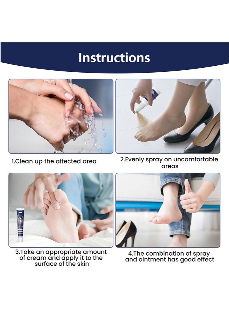 سوميفون مجموعة العناية بالقدم الرياضي، علاج رائحة القدم، والتعرق، والتقشير، والحكة في باطن القدمين، لتعزيز صحة القدم (20 جم + 60 مل) - Image 2
