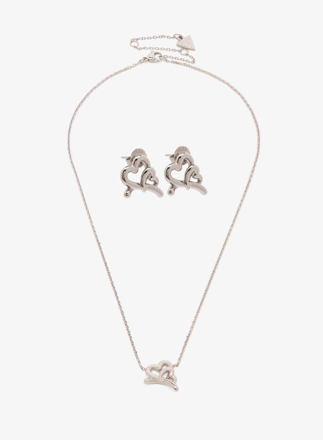 GUESS Embraced Hearts Braceletand Studs - Image 1