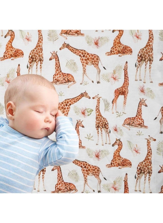Little Jump Little Jump Muslin Swaddle Blankets Neutral, Baby Swaddling Wrap Nursery Baby Blanket for Boys & Girls Unisex, Soft 70% Viscose from Bamboo and 30% Cotton, Large 47 x 47 inches (Giraffe & Mushroom)  - Image 4