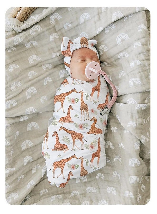 Little Jump Little Jump Muslin Swaddle Blankets Neutral, Baby Swaddling Wrap Nursery Baby Blanket for Boys & Girls Unisex, Soft 70% Viscose from Bamboo and 30% Cotton, Large 47 x 47 inches (Giraffe & Mushroom)  - Image 2