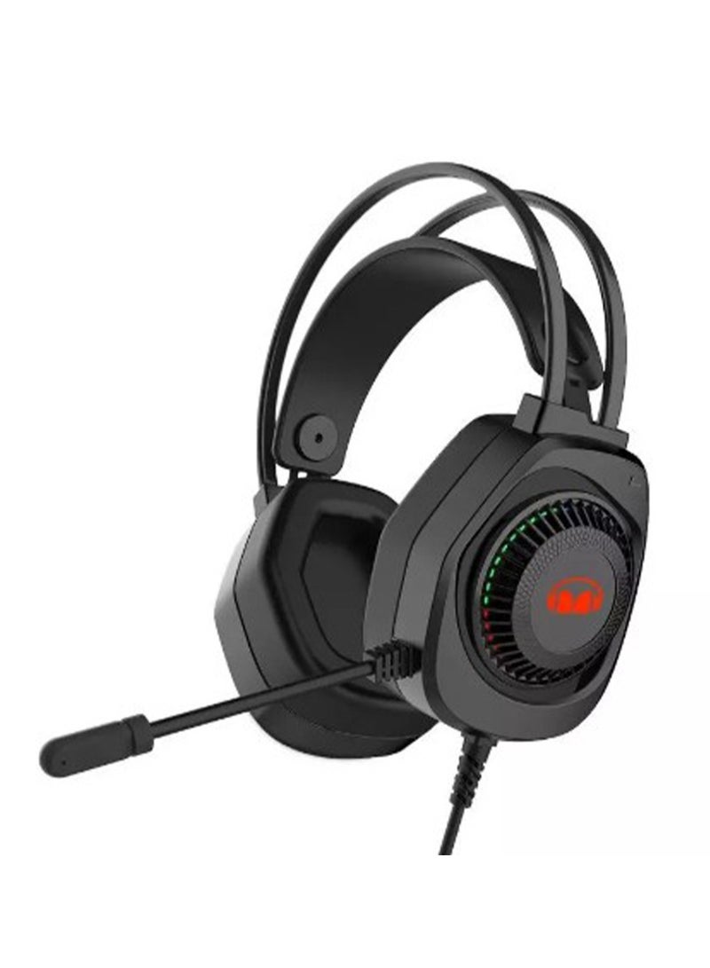 مونستر Airmars N5 Lite Gaming Headset USB 7.1 Surround Sound. Audio Interface with Noise Canceling Mic , Skin-friendly, Breathable Earcups For Lasting Comfort - Black - Image 1
