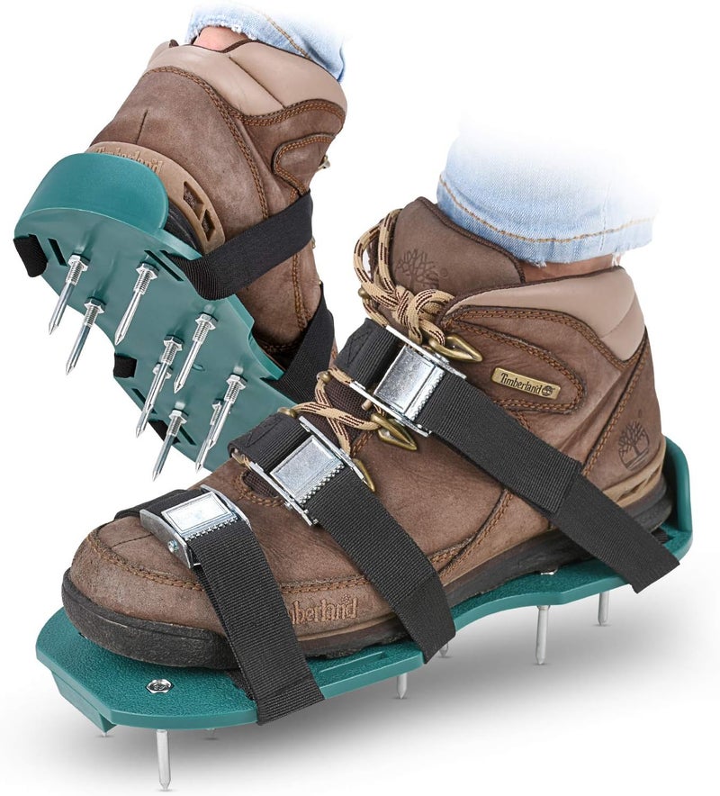 Abco Tech Lawn Aerator Shoes for Grass - Yard Aeration Tool with 3 Adjustable Straps and Heavy-Duty Metal Buckles - Aerating Shoes for Lawn Care, Grass Health, and Soil Ventilation - Image 1