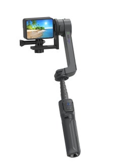porodo 2-Axis Gimbal Stabilizer with Detachable Light / FPV Mode / LED Lamp / Anti-Shake Gimbal / Compatible with Smartphones and Action Camera - Black  - Image 1
