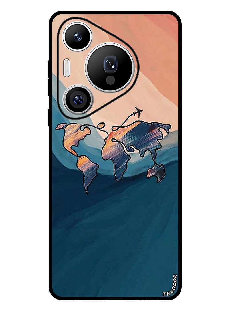 Theodor Protective Case Anti Scratch Shock Proof Bumper Cover For Huawei Pura 70 Pro Plus World Map Colored - Image 1