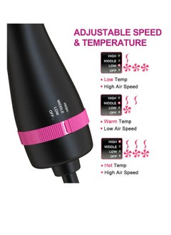 Generic Hair Dryer Brush One-Step Blow Dryer Brush for Styling and Frizz Control Negative Ionic Hot Air Brush Volumizer Ceramic 4 in 1 Hair Dryer and Styler Volumizer with Negative Ion  - Image 3