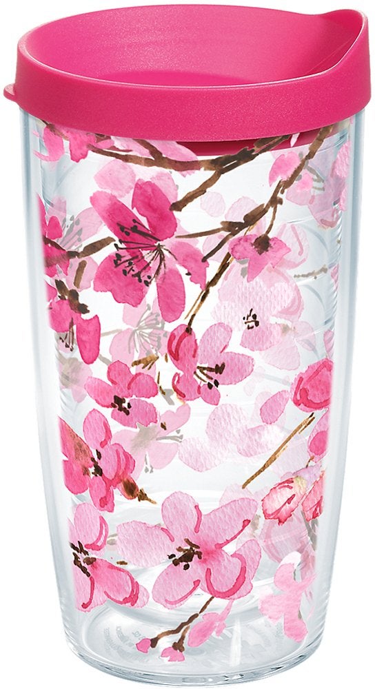 Japanese Cherry Blossom 16 oz Tumbler with Lid