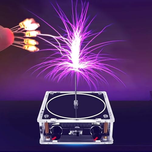 Yoqanr Bluetooth Music Tesla Coil 397 Solid State Coil Kit Touchable Artificial Lightning Electric Power Wireless Transmission Model Arc Plasma Loudspeaker Science Experiment Tool Desktop Ornament - Image 5