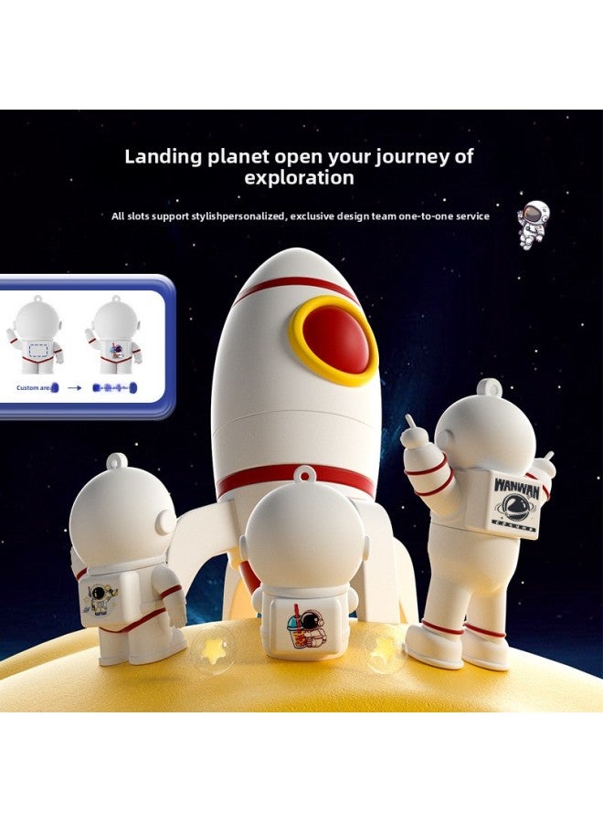 Private Model U Disk Creative Astronaut Spaceman Large Capacity Mobile Phone USB Flash Disk Cultural And Creative Exhibition Activity Gift U Disk-Color:Explorer Number + Type-c Transfer Interface-Capacity:3.0-32G  - Image 4