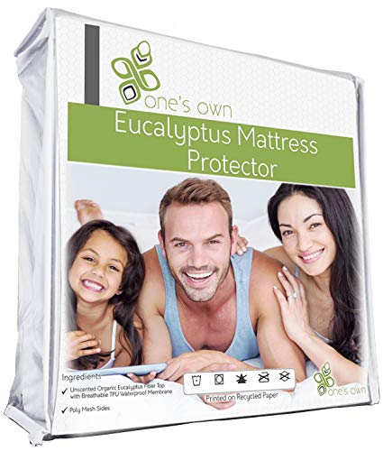 One's Own Ones Own Mattress Protector Renewable Organic TencelEucalyptus Fiber Top TPU Waterproofing Hypoallergenic FiveSided White Twin - Image 1