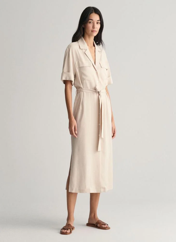 غانت Pocket Short Sleeve Shirt Dress