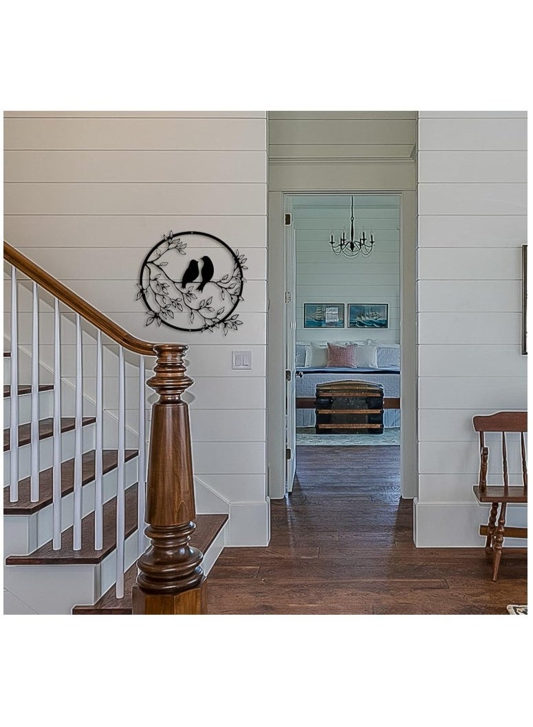 MaxGuard Metal Bird Wall Art Silhouette Tree Branch Home Decor Living Room Office Bedroom Black Decor - Image 1