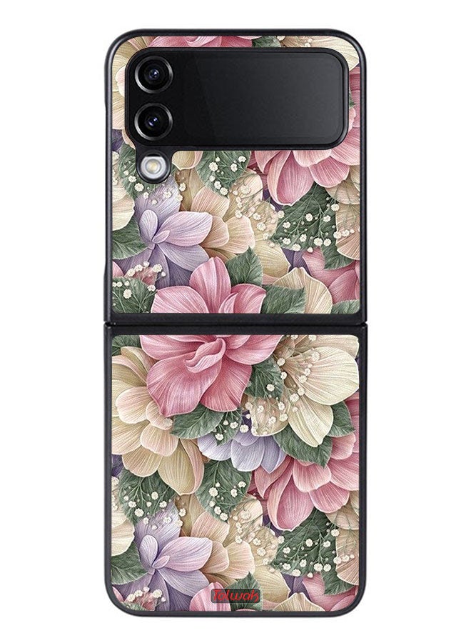 Tolwak Samsung Galaxy Z Flip 4 Protective Case Cover Hd Floral - Image 1