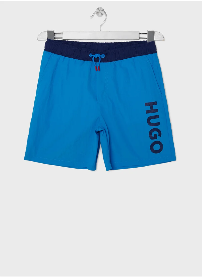 هوجو Kids Logo Swim Shorts