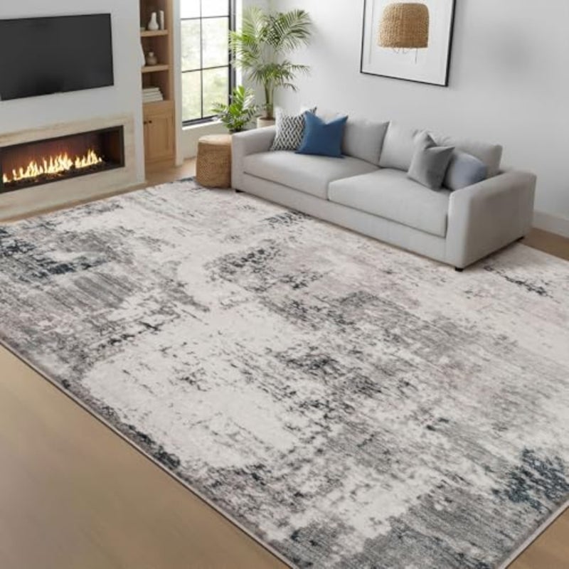 Rugs for Living Room Soft Modern Carpet Non-Slip Bedroom Rug Large Short Pile Area Rugs Home Decor Grey-Multi, 200 x 250 cm - Image 1