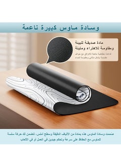 روك بو لوحة ماوس كمبيوتر محمول للألعاب، لوحة ماوس ألعاب طبوغرافية، وسادات مكتب كبيرة، لوحة مفاتيح كمبيوتر، غير قابلة للانزلاق، 800 * 300 * 3 مم، حصيرة طاولة مطاطية سميكة، وسادات ماوس  - Image 3