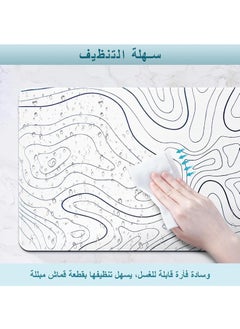 روك بو لوحة ماوس كمبيوتر محمول للألعاب، لوحة ماوس ألعاب طبوغرافية، وسادات مكتب كبيرة، لوحة مفاتيح كمبيوتر، غير قابلة للانزلاق، 800 * 300 * 3 مم، حصيرة طاولة مطاطية سميكة، وسادات ماوس  - Image 4