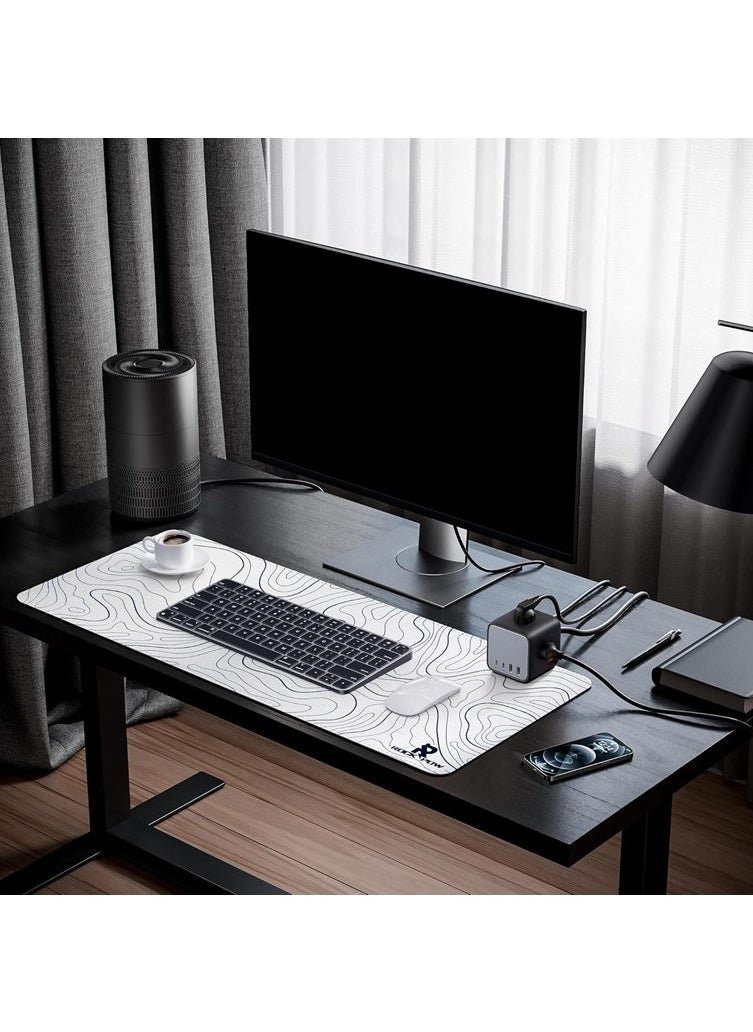 Rock Pow - Gaming Laptop Mouse Pad Gaming Mouse Pad Big Desk Pads PC Keyboard Non-Slip 800 * 300 * 3mm Thicker Supper Rubber Table Mat Mouse Pads Edges Design for mouse and keyboard,gaming home and working office - Image 1