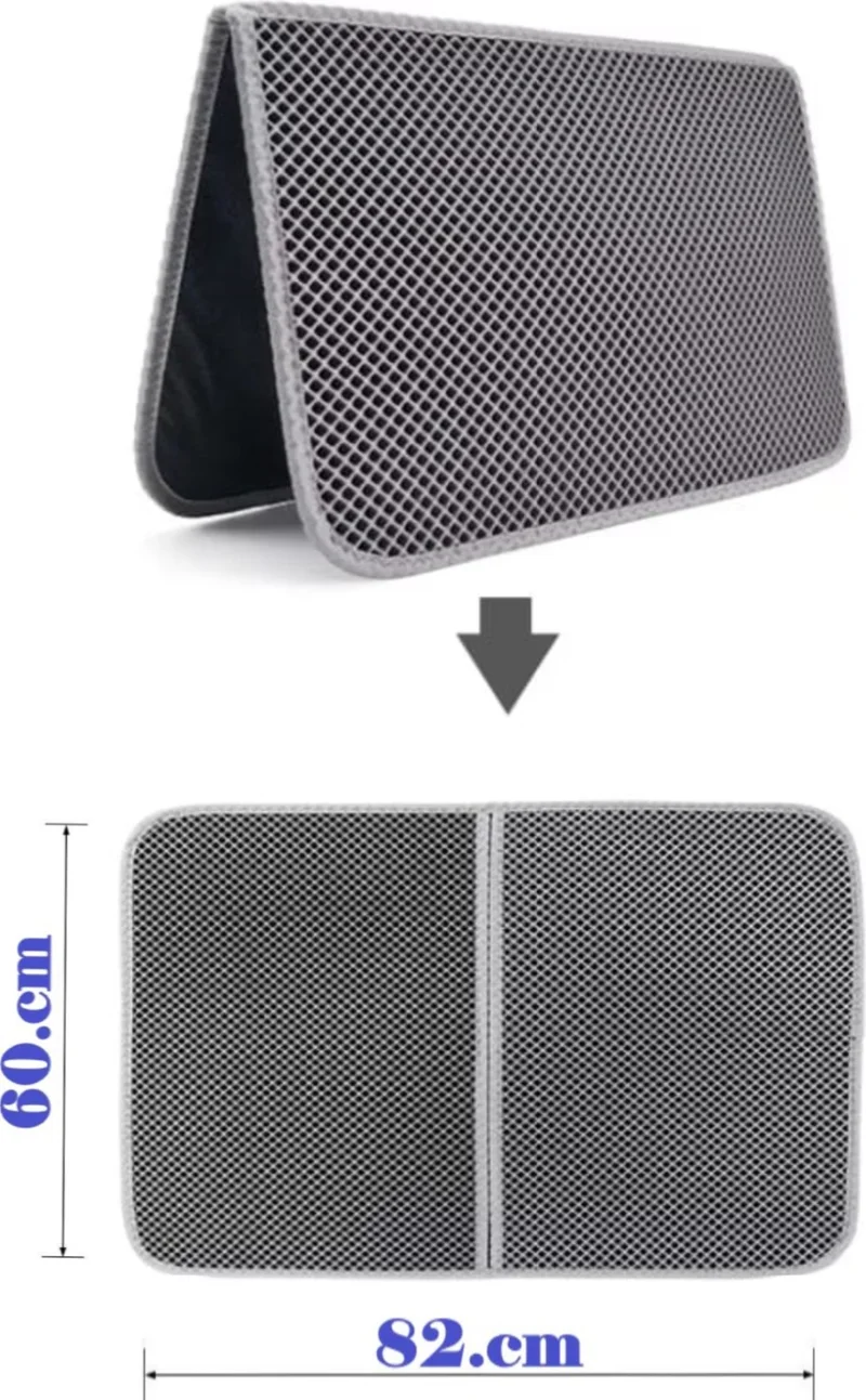 Tineke Large Size Cat Toilet Mat with Screen Foldable 82 x 60 cm