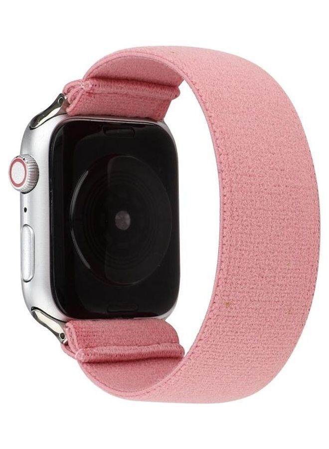 NIBEMINENT Solid Colour Silicone Replacement Strap Watchband For Apple Watch Series 1/2/3/4/5/6/7/SE 38-40-41mm Smoke Pink - Image 1