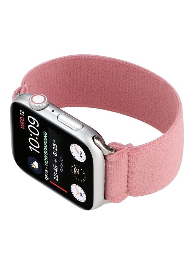 NIBEMINENT Solid Colour Silicone Replacement Strap Watchband For Apple Watch Series 1/2/3/4/5/6/7/SE 38-40-41mm Smoke Pink - Image 3