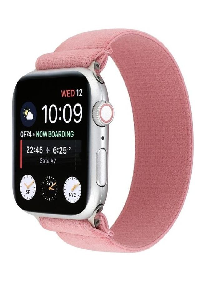 NIBEMINENT Solid Colour Silicone Replacement Strap Watchband For Apple Watch Series 1/2/3/4/5/6/7/SE 38-40-41mm Smoke Pink - Image 2