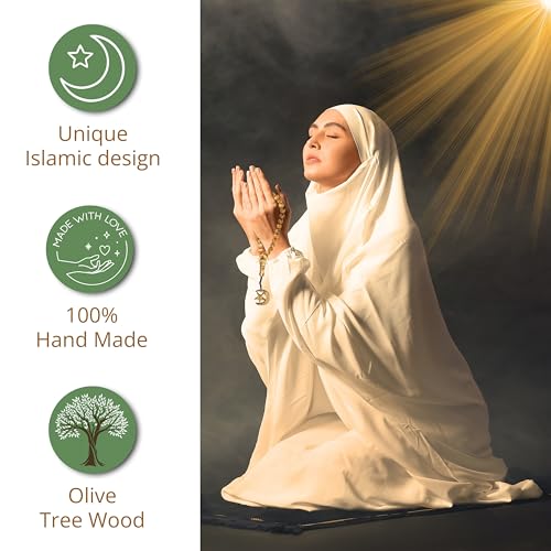 SANAD Misbaha handmade olive wood from jerusalem 99 beads Islamic Prayer Tasbeeh Muslim Rosary quran Tespih Dhikr Sibha tasbih beads muslim Worry Beads islamic gifts,8mm - Image 3