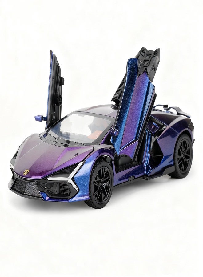 BDTCTK سيارة BDTCTK 1/32 متوافقة مع سيارة لامبورغيني أفينتادور LP700-4، سيارات ألعاب مصنوعة من سبائك الزنك المصبوبة، تعمل بالسحب للخلف، مزودة بأصوات وأضواء، هدية مثالية للأطفال (أزرق) - Image 1