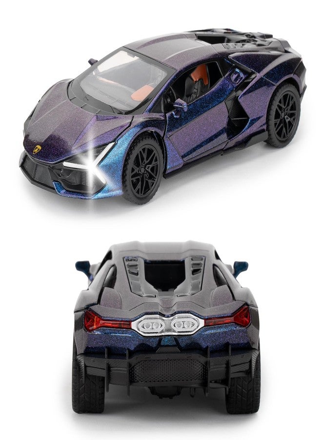 BDTCTK سيارة BDTCTK 1/32 متوافقة مع سيارة لامبورغيني أفينتادور LP700-4، سيارات ألعاب مصنوعة من سبائك الزنك المصبوبة، تعمل بالسحب للخلف، مزودة بأصوات وأضواء، هدية مثالية للأطفال (أزرق) - Image 4