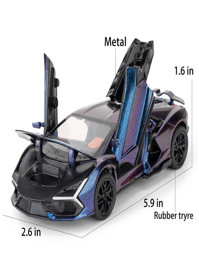 BDTCTK سيارة BDTCTK 1/32 متوافقة مع سيارة لامبورغيني أفينتادور LP700-4، سيارات ألعاب مصنوعة من سبائك الزنك المصبوبة، تعمل بالسحب للخلف، مزودة بأصوات وأضواء، هدية مثالية للأطفال (أزرق) - Image 2