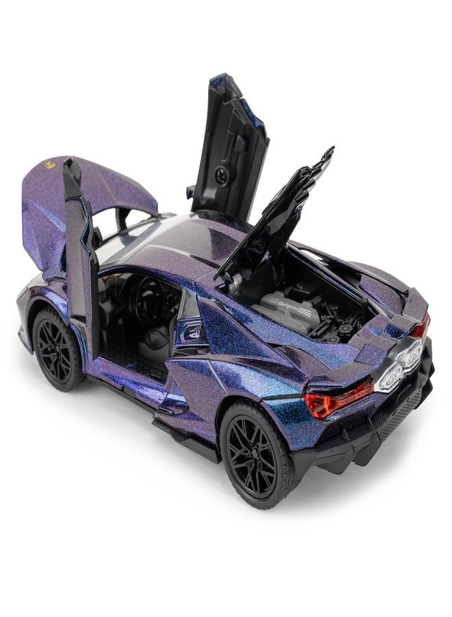 BDTCTK سيارة BDTCTK 1/32 متوافقة مع سيارة لامبورغيني أفينتادور LP700-4، سيارات ألعاب مصنوعة من سبائك الزنك المصبوبة، تعمل بالسحب للخلف، مزودة بأصوات وأضواء، هدية مثالية للأطفال (أزرق) - Image 3