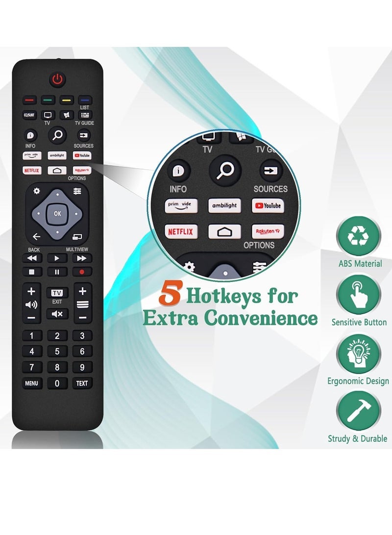 PopZa Universal Remote Control for Philips TV – Compatible with All Philips Smart LED LCD HD 3D TVs – Includes Netflix and YouTube Buttons with Battery Included - Image 4