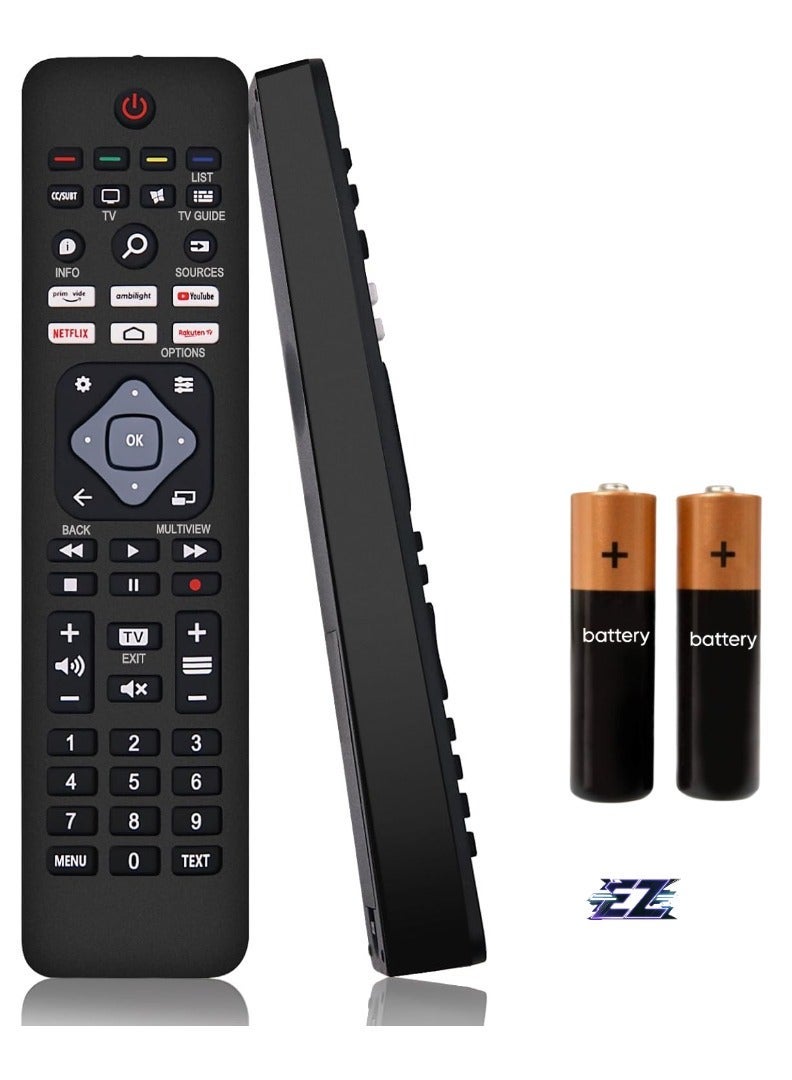 PopZa Universal Remote Control for Philips TV – Compatible with All Philips Smart LED LCD HD 3D TVs – Includes Netflix and YouTube Buttons with Battery Included - Image 1