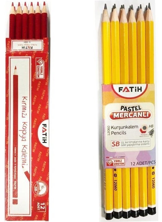 Fatih Pastel Coral Pencil and Red Copy Pen Office No: 39 
