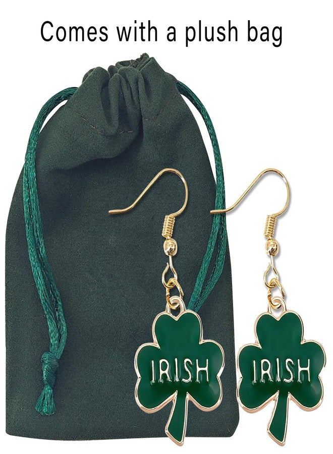 Zeptrix St Patricks Day Earrings for Women,Irish Shamrock Clover Green Dangle Earrings Saint Patricks Day Accessory Handmade Good Luck Hoop Earring St. Patrick's Day Decorations Holiday Jewelry Gift(Gold) - Image 3