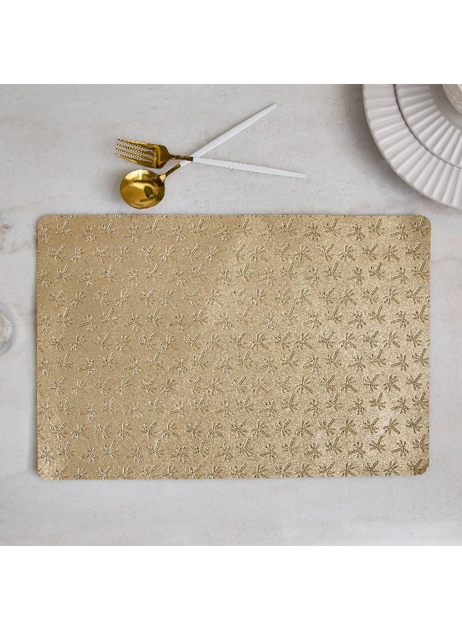 Home Box Palm Embossed Placemat - Gold - 30x45 cm - Image 1