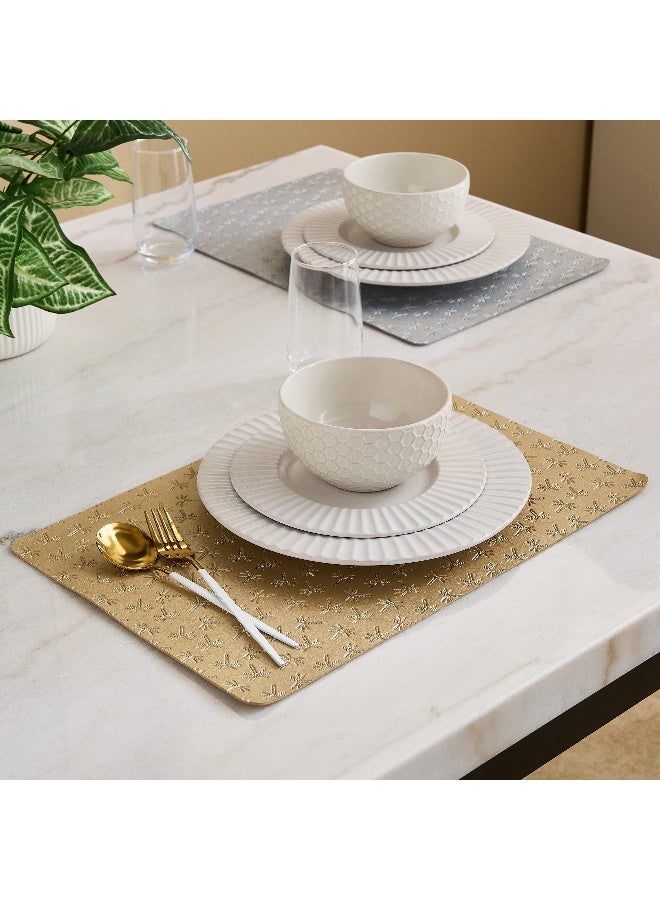 Home Box Palm Embossed Placemat - Gold - 30x45 cm - Image 4