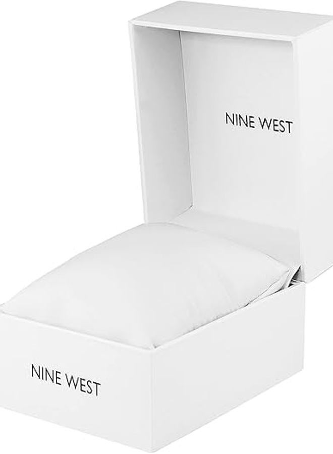 NINE WEST ساعة يد نسائية، حزام بني/ذهبي، حركة كوارتز - Image 4