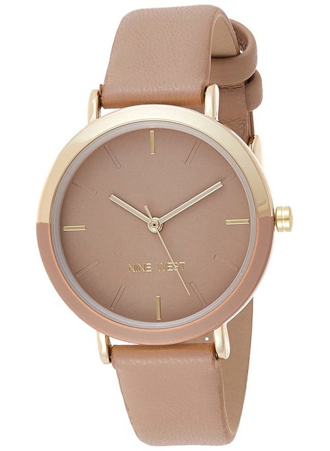 Women's Strap Watch, Tan/Gold, Quartz Movement