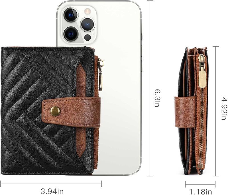 FALAN MULE Small Wallet for Women Leather Bifold Compact RFID Blocking with ID Window - Image 3