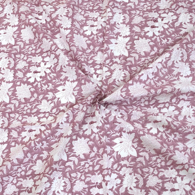 TOAI Hand Block Printed Bedsheet Bed Spread Flatsheet Bed Sheet Pure Cotton Double Bed Queen Size 90x108 300 TC Long Staple Cotton 2 Reversible Pillow Covers Vintage Pink White - Image 2