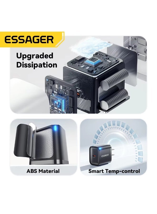 Essager Mini  UK 30W Type C Charger PD QC3.0 Fast Type C Charger For iPhone 16 15 14 13 Pro Samsung S25 Xiaomi iPad Travel Adapter - Image 2