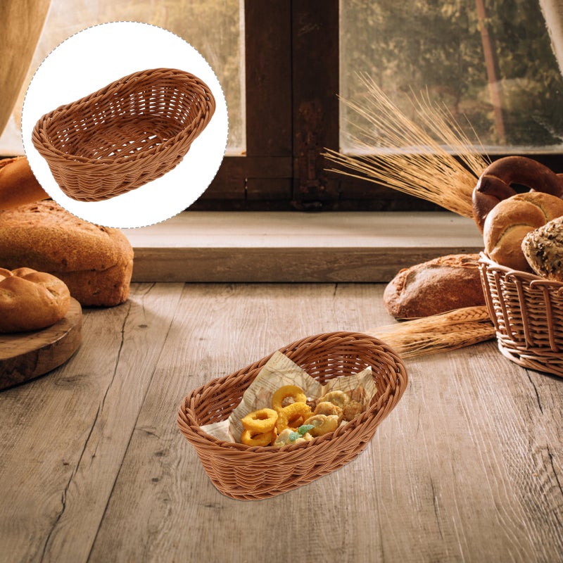 2Pcs Baskets Imitation Rattan Woven Baskets Kitchen Storage Baskets - Image 1