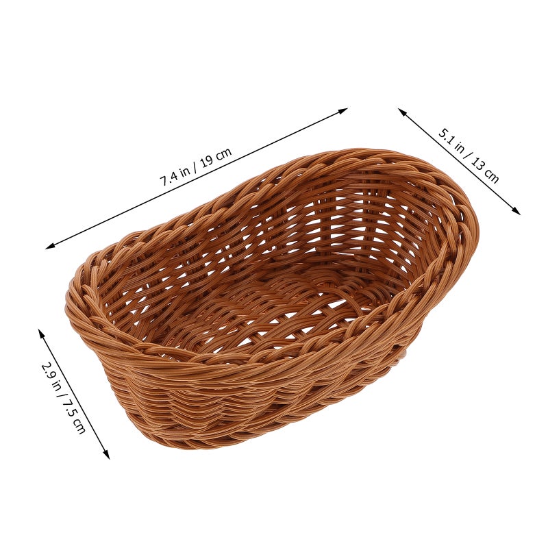 2Pcs Baskets Imitation Rattan Woven Baskets Kitchen Storage Baskets - Image 4