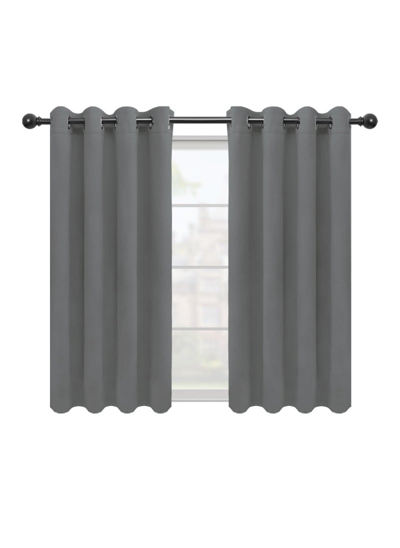 Easy-Going EasyGoing Blackout Curtains for Bedroom Solid Thermal Insulated Grommet and Noise Reduction Window Drapes Room Darkening Curtains for Living Room 2 Panels 52x63 inGray 