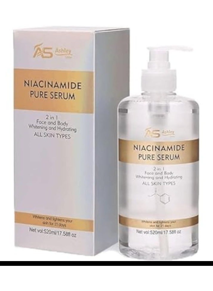 Ashley Shine Pure Niacinamide Serum for Face and Body Moisturizes Skin and Whitens Skin, 520 ml, by Fairy Skin